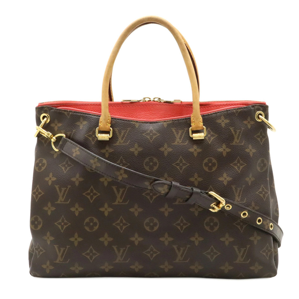 LOUIS VUITTON Monogram Pallas Handbag Tote Bag Crossbody Poppy Petal Pink